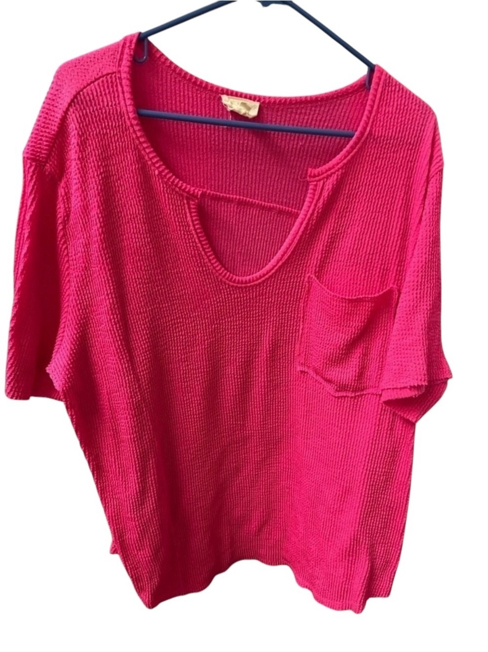 1X BIB Pink Knit Top - Ribbed